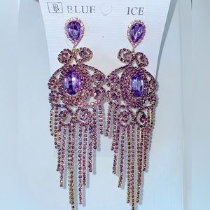 NWOT pageant earrings. Stunning purple/Lilac color